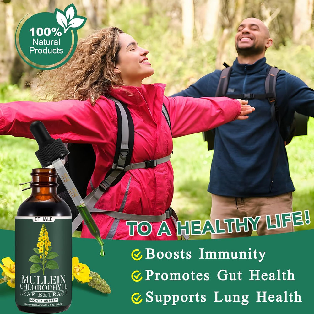 FITactic ETHALE Mullein Drops label displaying herbal blend for lungs.
