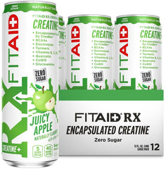 FITAID RX Zero Sugar bottle in juicy apple flavor for post-workout refreshment.