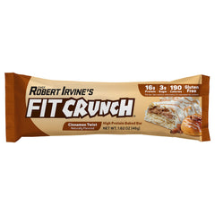 Fit Crunch frosted exterior and crunchy protein crisps, suggesting a craveable texture and energy boost.