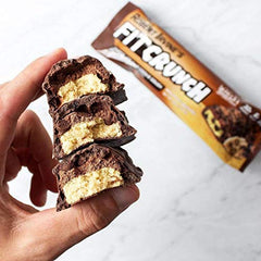 FitCrunch crumb detail reveals soft cake core inside gluten-free bar.