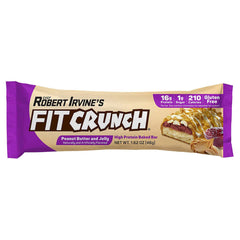Fit Crunch gluten-free label on bar packaging communicates dietary compatibility.
