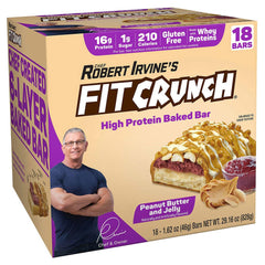 Fit Crunch peanut butter and jelly snack bar, convenient protein to fuel workouts.
