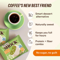 FitnesSHOCK brownie with tea or coffee, a balanced indulgence.
