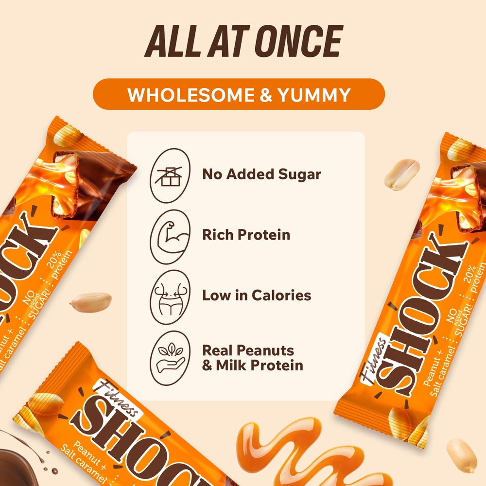 FitnesSHOCK 12-count box supports easy portion control and travel