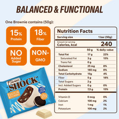 FitnesSHOCK protein brownies cookie cream wrapped bars for on-the-go indulgence