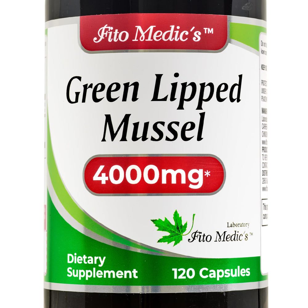 FITO MEDIC'S Green Lipped Mussel bottle with capsules for daily use.
