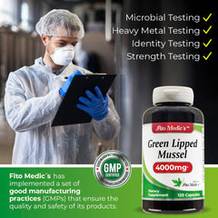Bottle with a glass of water ready for consumption of FITO MEDIC'S capsules.