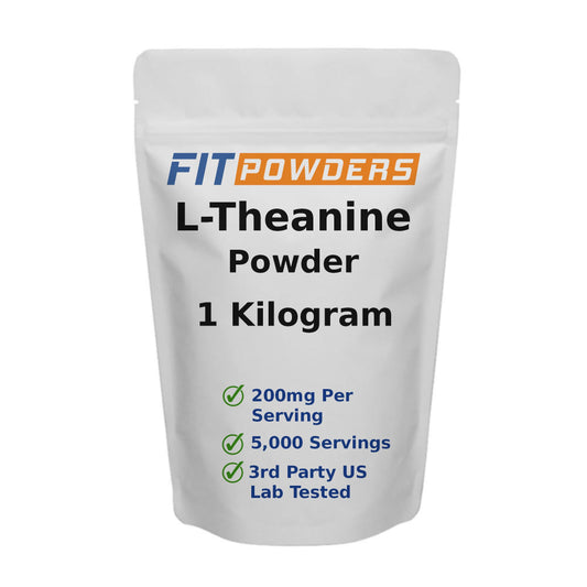 FitPowders L-Theanine powder in a 1000 g bottle for daily calm