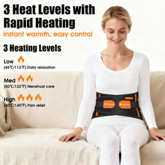 Fittyfun back belt massager demonstrates heat and vibration
