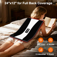 Fittyfun red light wrap on back area for targeted comfort at home.