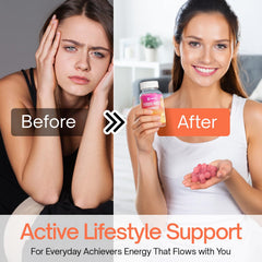 FitVitality 60 Yerba Mate Gummies in morning-use scene for a quick energy lift.