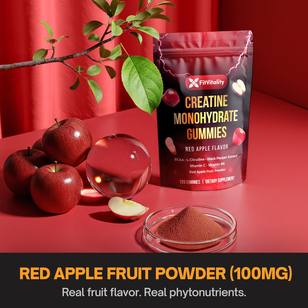 FitVitality Creatine Gummies with Vitamin C and B6 offer immune-supporting potential in a convenient chew.