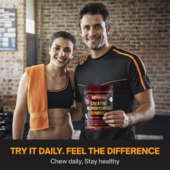 FitVitality Creatine Gummies vegan non-GMO icon on packaging