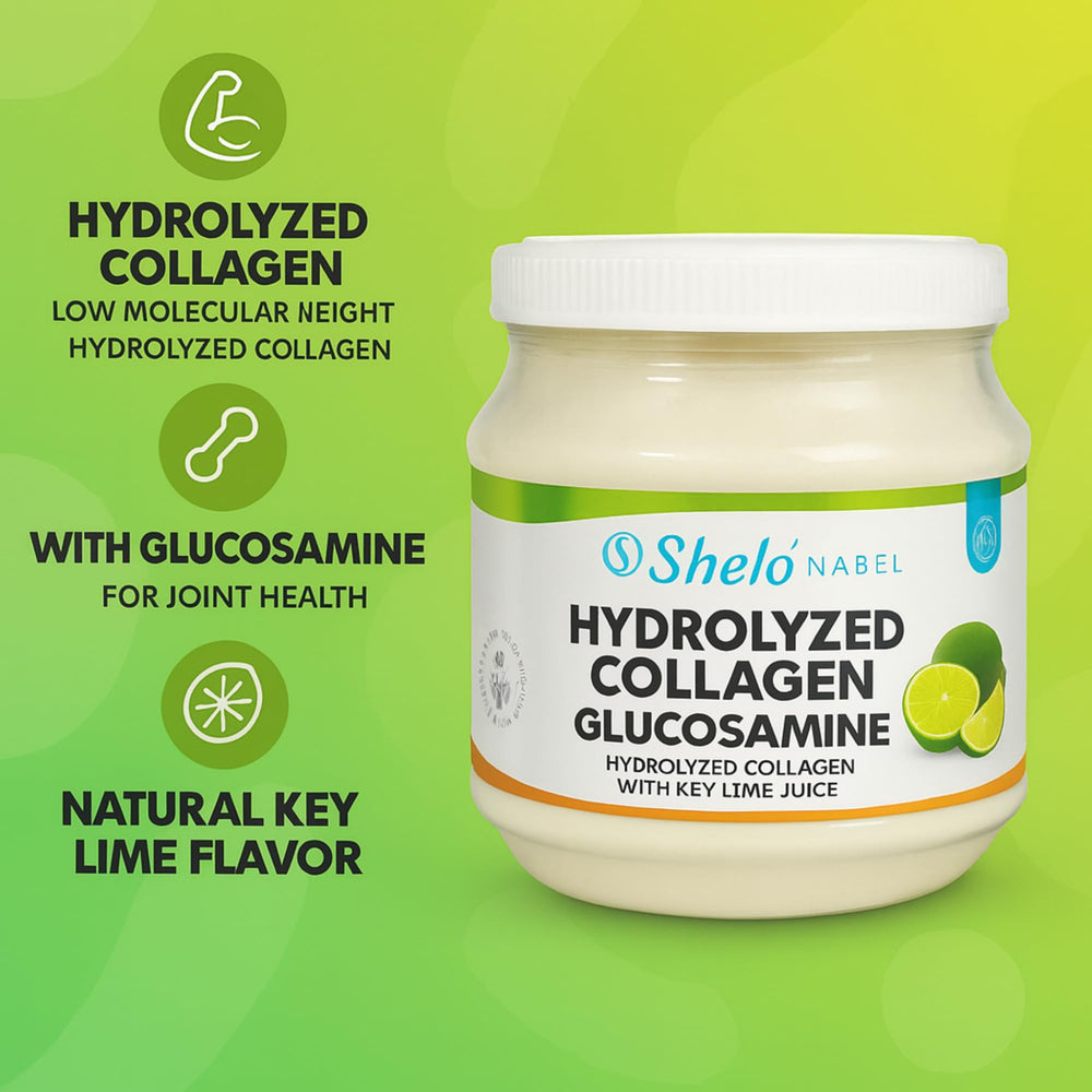 Five Brothers Collagen Lemon bottle beside hair strands hints at hair health.