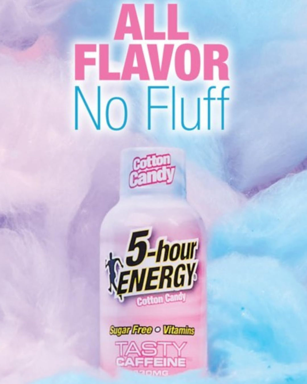 Five-hour ENERGY Cotton Candy shot on-desk setup powers focused moments