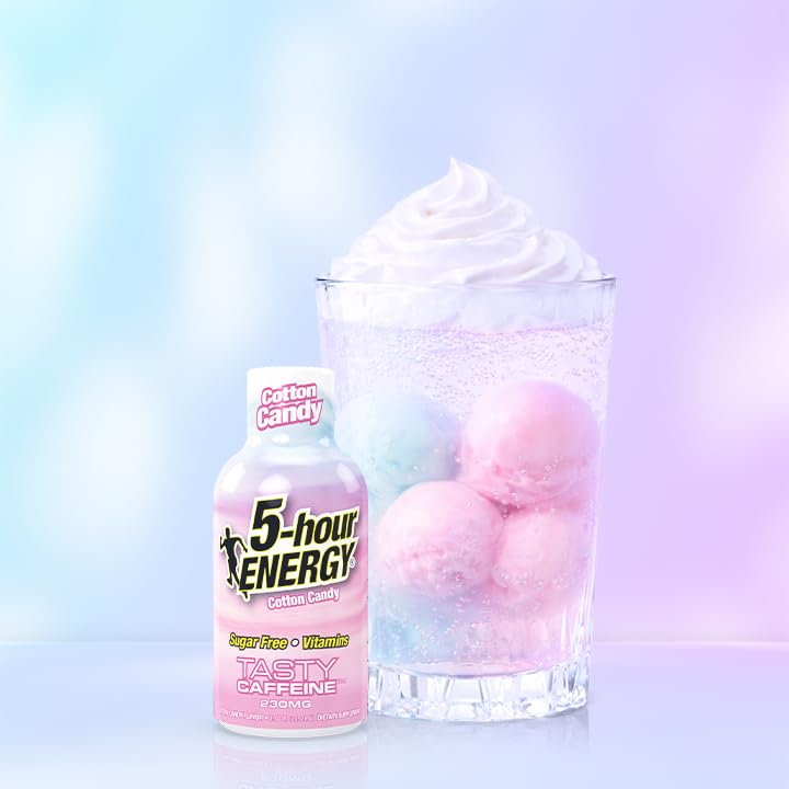 Five-hour ENERGY Cotton Candy shot travel-friendly bottle for quick boosts