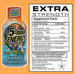 Five-hour Energy Extra Strength Tidal Twist bottle side view signaling portable energy for travel.