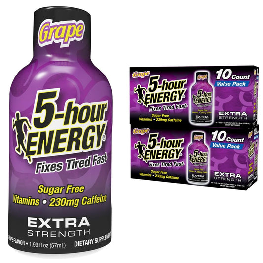 5-hour ENERGY Extra Strength Grape Shot pour ready for a quick caffeine lift