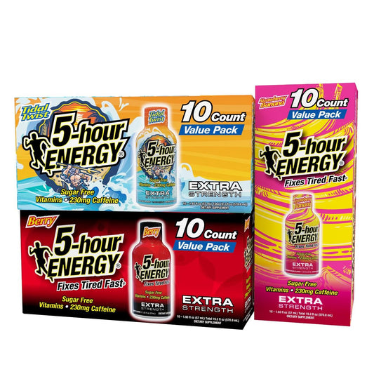 Five Hour Energy Extra Strength Berry bottle for quick focus and sustained energy