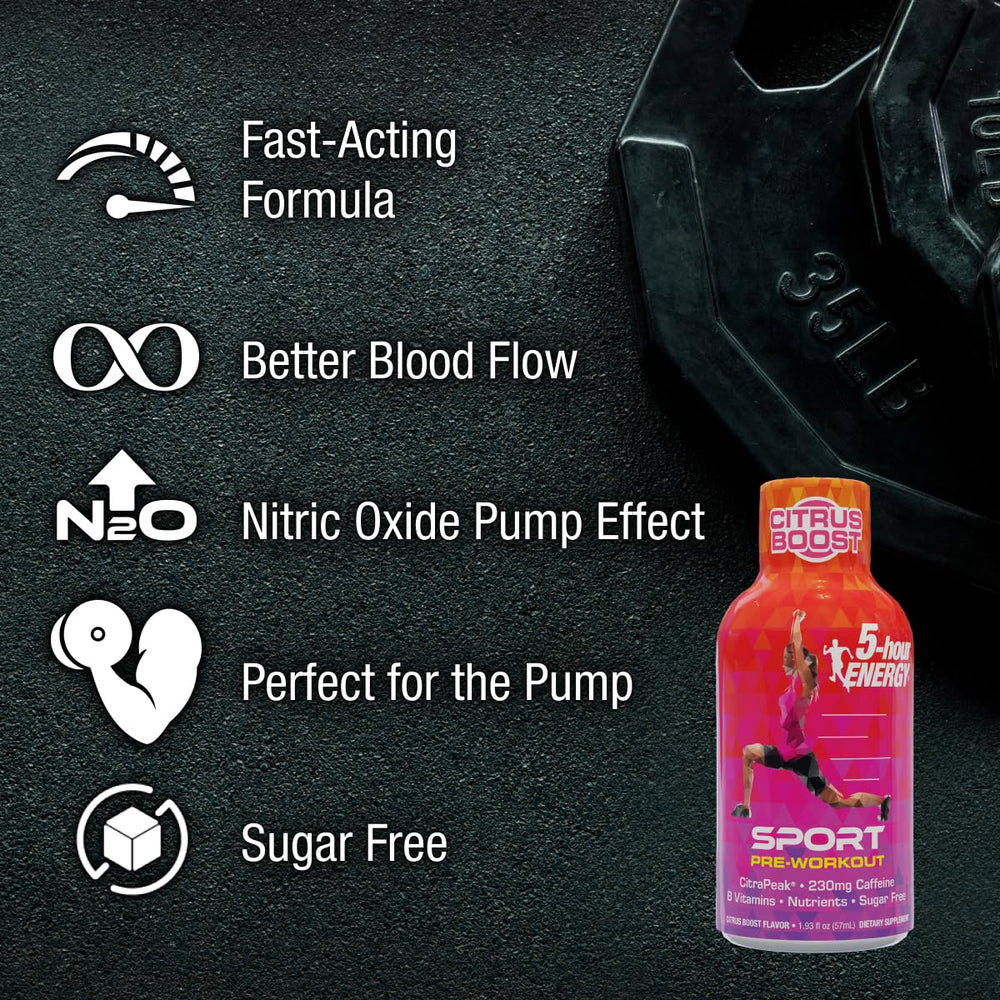 Five-hour ENERGY Citrus Boost label highlights zero sugar option