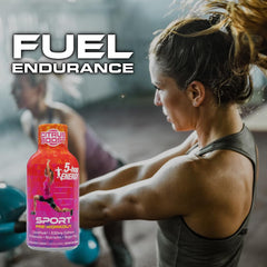 Five-hour ENERGY shot in gym bag for portability