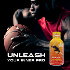 Shot in gym setting shows portable, no-refrigeration energy support.