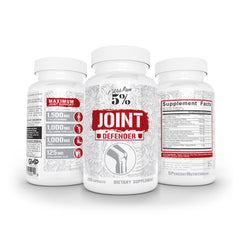 Packaging box and bottle of Joint Defender for home use by Five Percent.