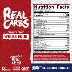5% Nutrition Real Carbs scoop demonstrates convenient pre post workout refuel