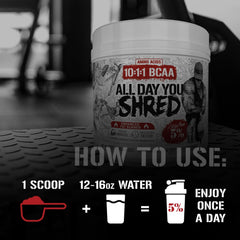 5% Nutrition Rich Piana AllDayYou Shred L-Carnitine supports fat metabolism.