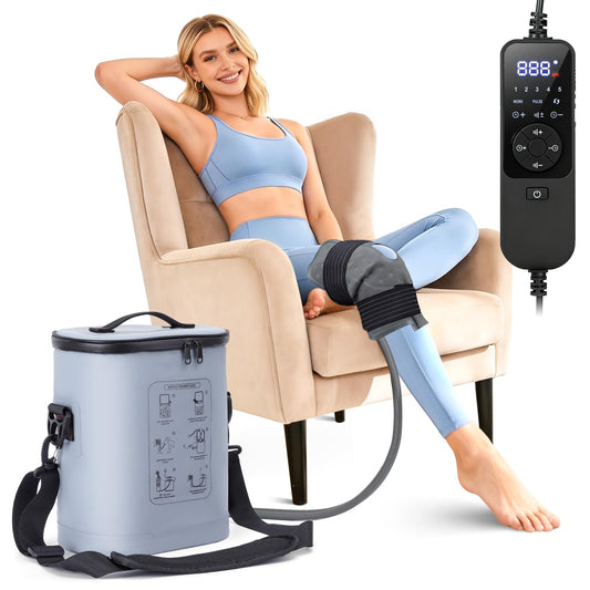 Fiveoffo cold therapy knee system front view for post-surgery relief and targeted cooling.