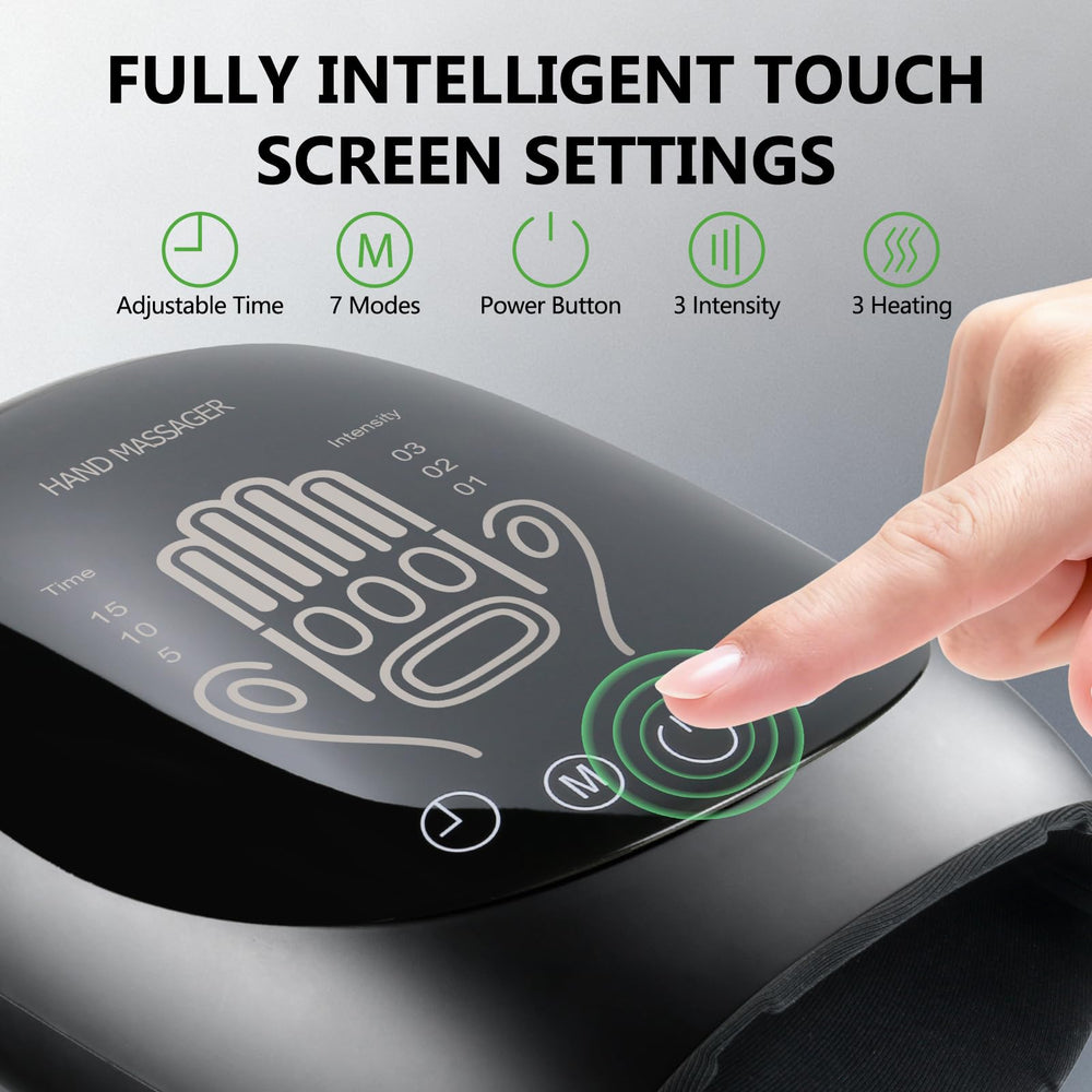 F FIWENE massager with five-finger compression targets each finger