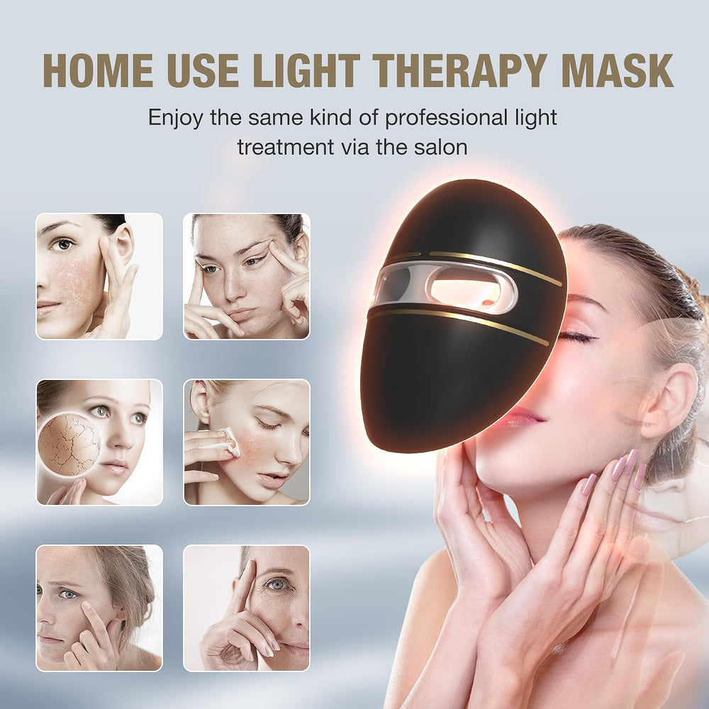 F FIWENE LED mask with remote control illustrating easy operation.