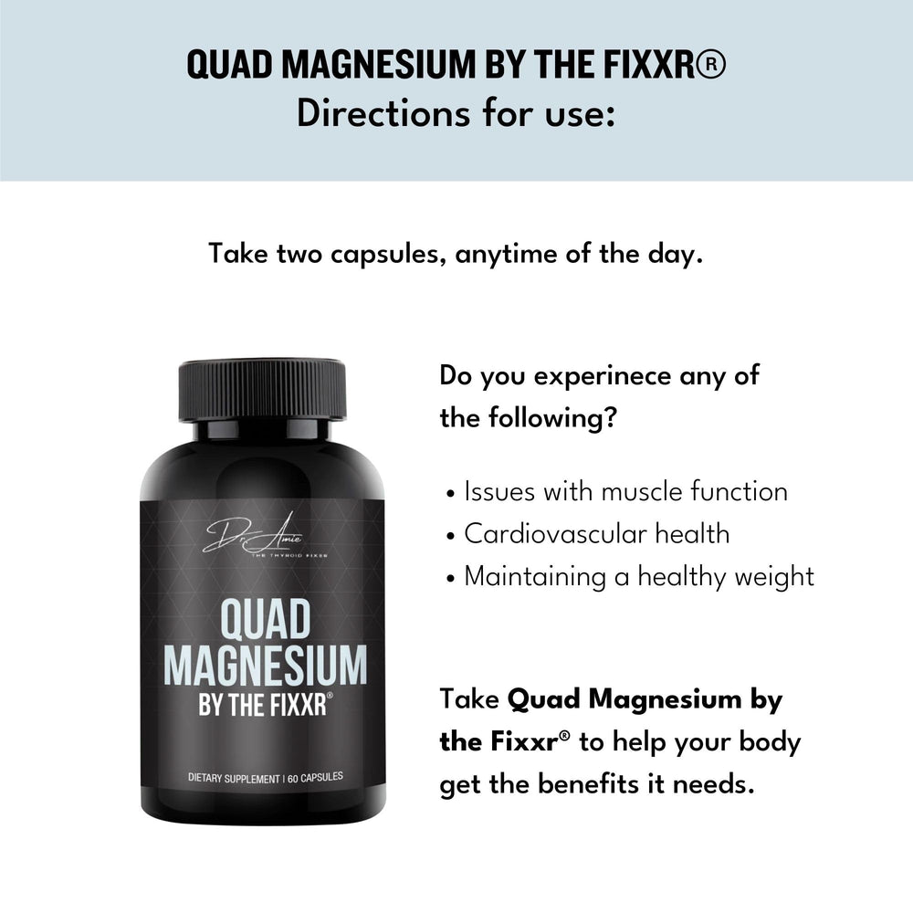 Fixxr Quad Magnesium formula image illustrating four magnesium forms blend