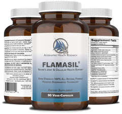 Flamasil bottle closeup shows capsule texture and turmeric-rich formula for daily wellness.