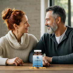 Flamasil box packaging displays USA-made GMP-certified status and vegetarian formula.