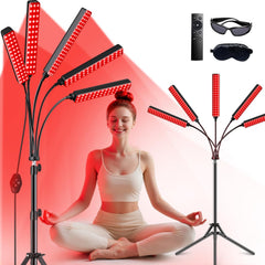 FlaoAito 5-head red light lamp provides wide coverage for targeted sessions.