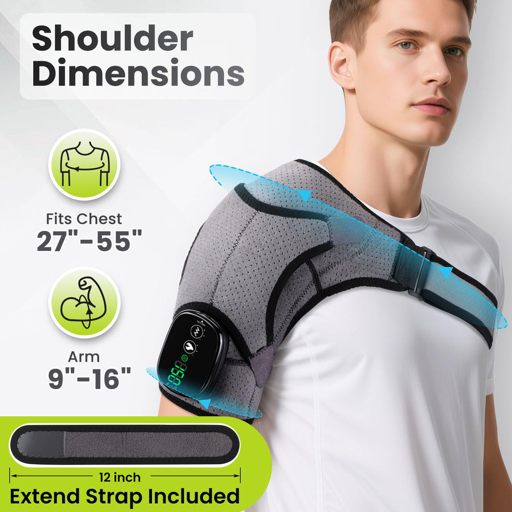 FlareMore universal shoulder wrap fits left or right shoulders for versatile use
