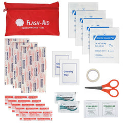 Compact kit contents stay organized for travel, home, or work