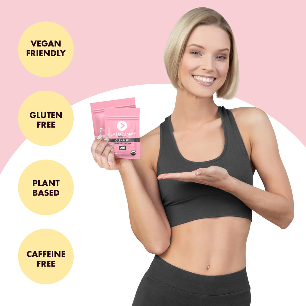 Flat Tummy Detox Tea loose leaf closeup highlights natural herbs