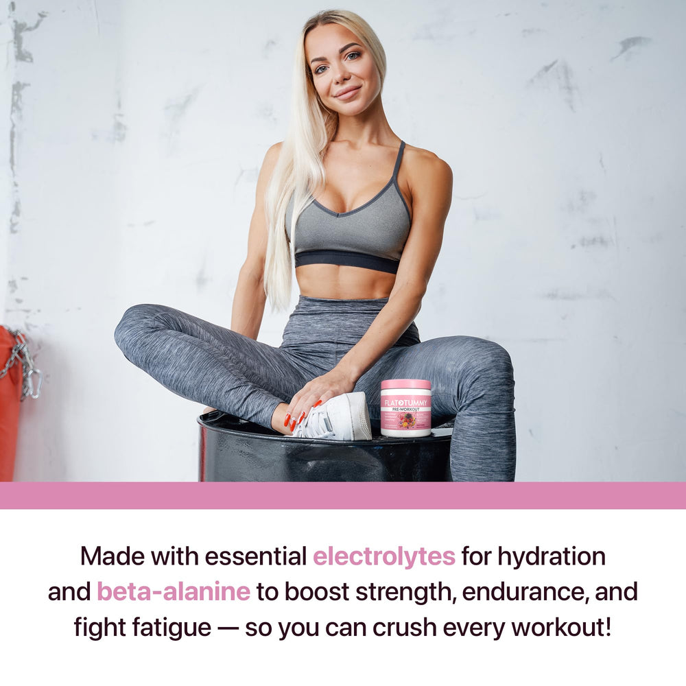 Flat Tummy women exercising with pre-workout for sustained endurance.