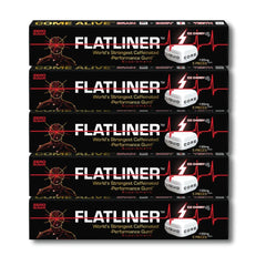 Flatliner Ice Cherry gum piece for quick pre-workout energy.