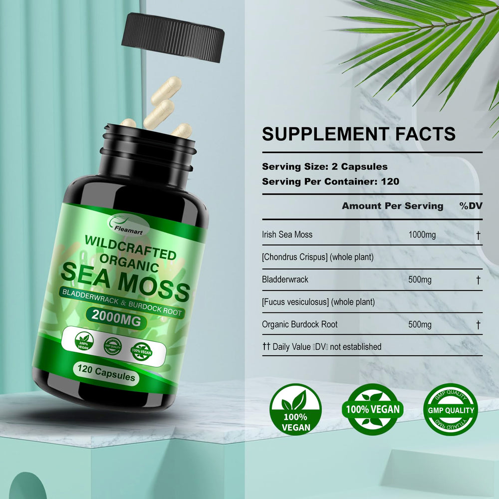Fleamart wildcrafted bladderwrack extract highlighting mineral content