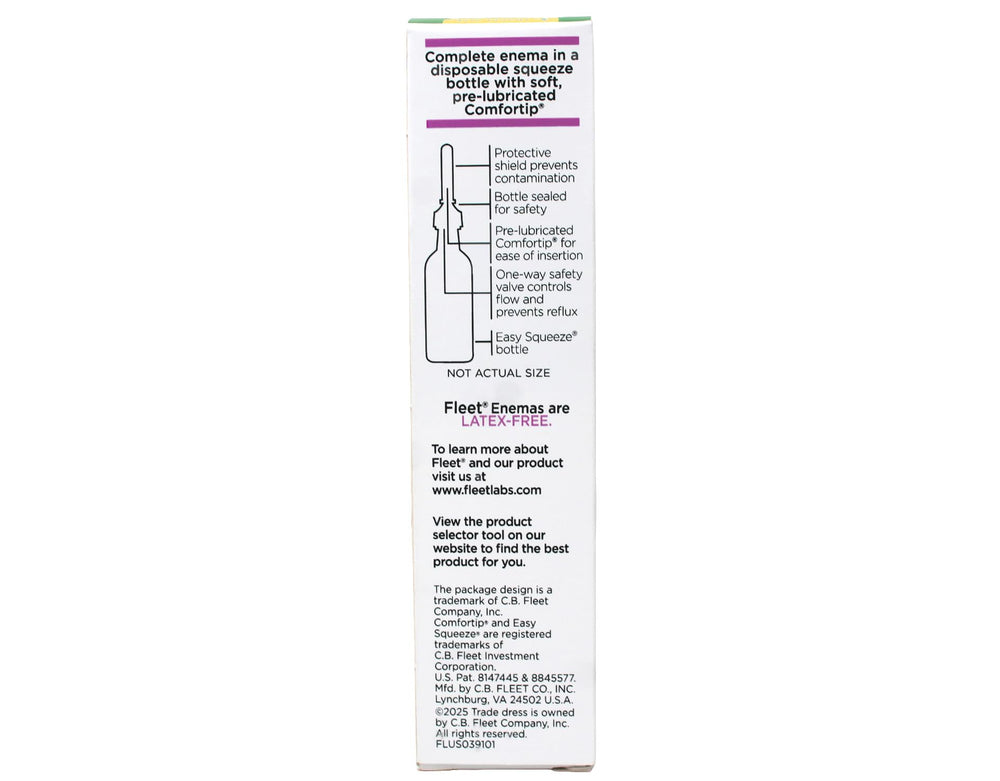 Fleet Bisacodyl Enema packaging open; easy-access for on-the-go households.