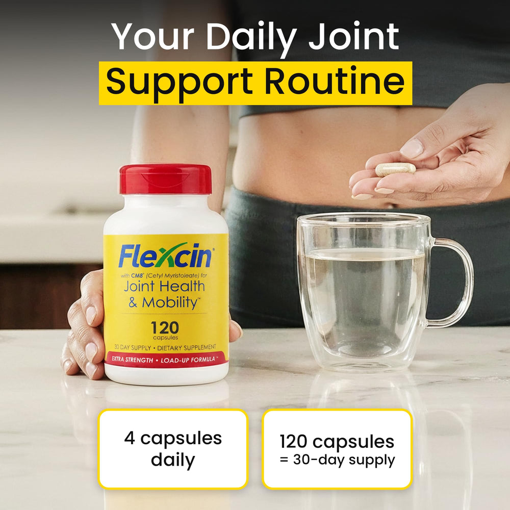 Flexcin MSM and collagen type II blend visual highlight for mobility