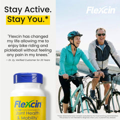 Hydrolyzed Collagen Type II listed among Flexcin's key ingredients.