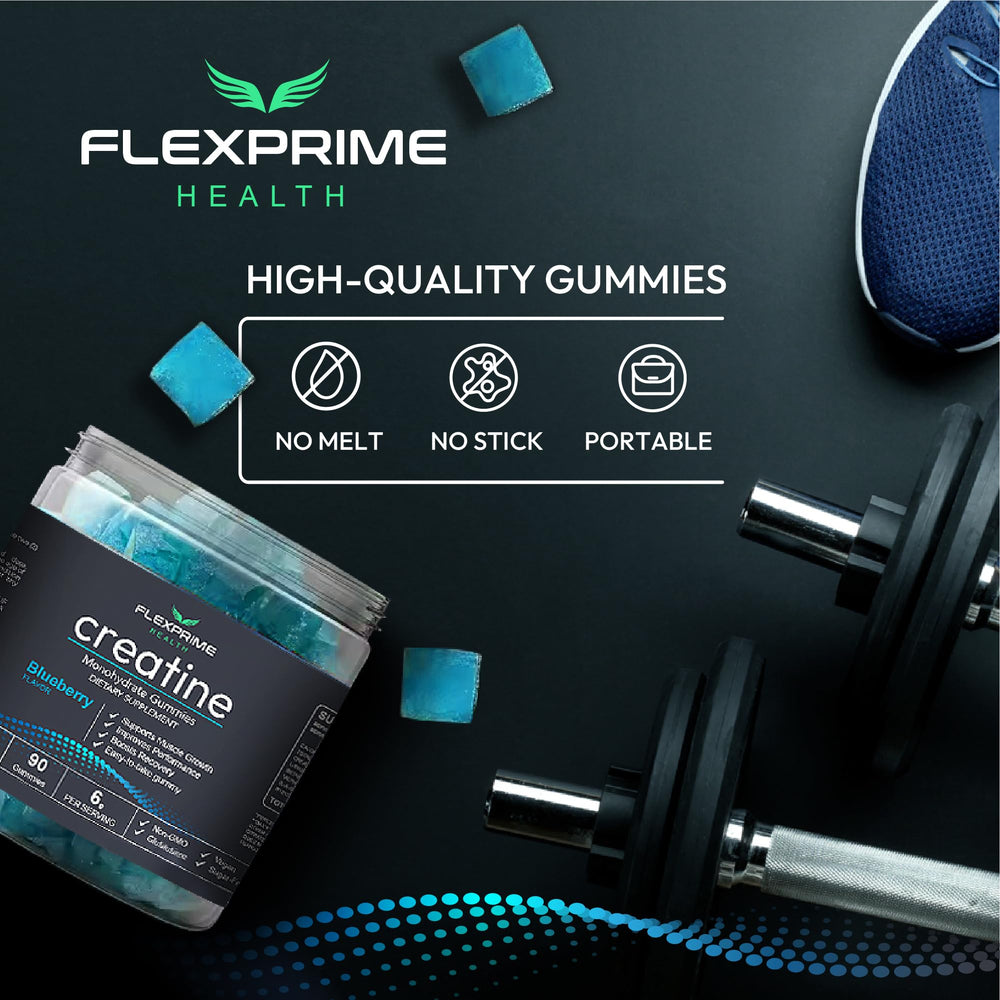 FlexPrime Creatine Gummies lab verification badge signals potency and quality testing.