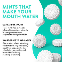 Flintts Mints Lozenges close-up highlighting the sugar-free vegan formula.