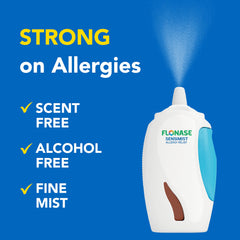 Flonase Sensimist including tissues in the pack supports on-the-go use.