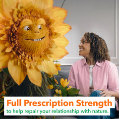 Flonase shake-and-prime instruction demonstrates ready-to-use daily spray.