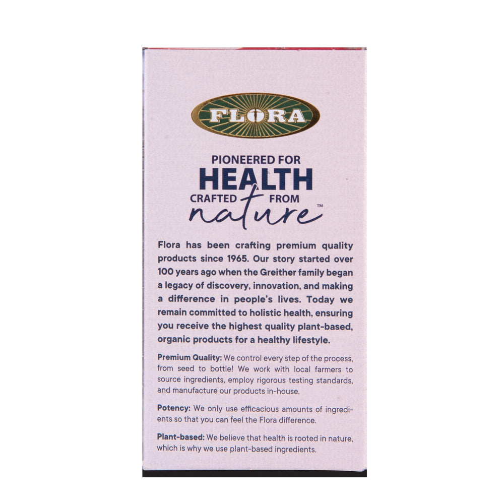 Nutrition label highlights plant-based iron benefits for energy and blood cell support.